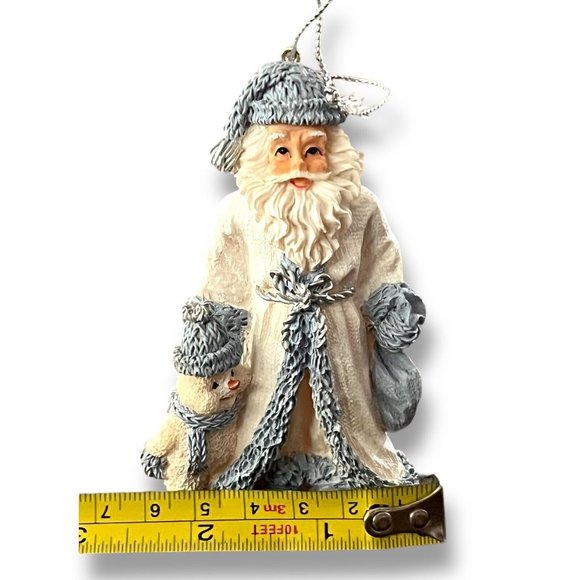 Snow Buddies Ornament Santa & Powder Walking Vintage 1998 Blue & White Snowman - Picture 10 of 10